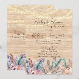 Invitación Boho Baby En Bloom Baby Shower