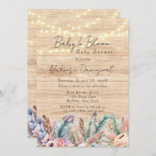 Invitación Boho Baby En Bloom Baby Shower