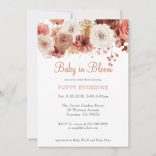 Invitación Boho Baby En Bloom Florals Baby Shower