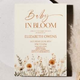 Invitación Boho Baby En Bloom Wildflower Baby Shower
