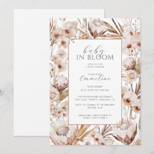 Invitación Boho Baby En Bloom Wildflower Baby Shower