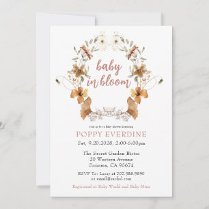 Invitación Boho Baby En Bloom Wildflowers Baby Shower