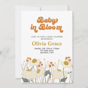 Invitación Boho Baby en Flor Bebé en flor fiesta de shower bo