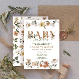 Invitación Boho Baby en Flor Bebé Niña Shower de Bebé