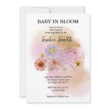 Boho Baby Flor silvestre en flor Acuarela
