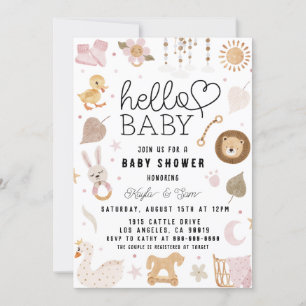 Invitación Boho Baby Girl Nursery Shower