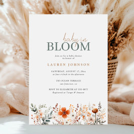 Invitación Boho Baby In Bloom Fresdflower Baby Shower