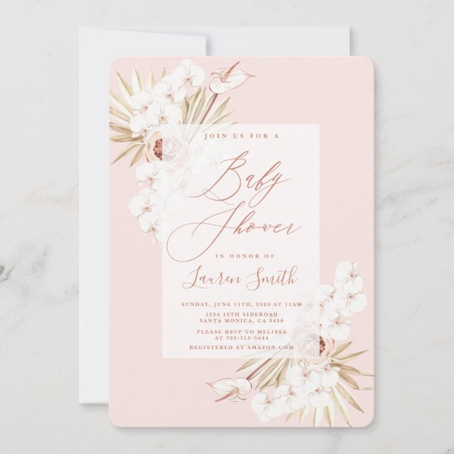 Invitación Boho Baby Shower (Anverso)