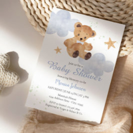 Invitación BOHO Baby Shower Boy | Oso y nubes