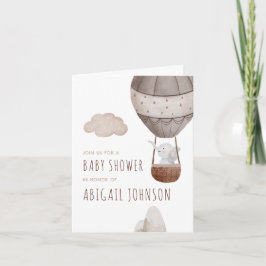 Invitación Boho Baby Shower de globos aerostáticos