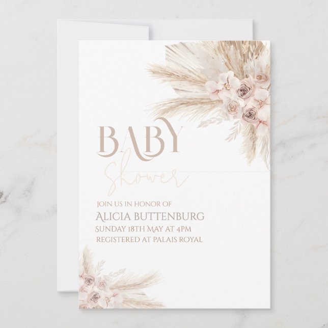 Invitación Boho Baby Shower Invitation (Anverso)