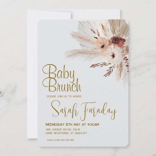 Invitación Boho Baby Shower Invitation (Anverso)