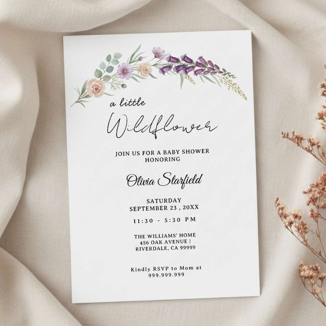 Invitación Boho Baby Shower Invitation Card Floral Watercolor (Subido por el creador)