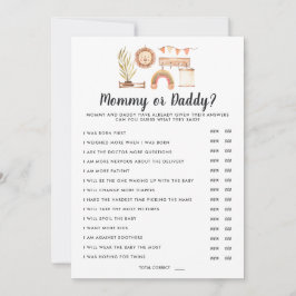 Invitación Boho Baby Shower | Juego de mamá o papá