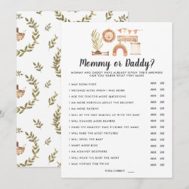 Invitación Boho Baby Shower | Juego de mamá o papá