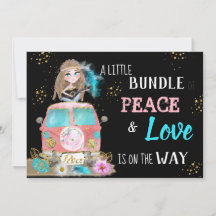 ** Boho Baby Shower Neutral Peace & Love Hippie