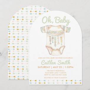 Invitación Boho Baby Shower Oh Baby Invitation