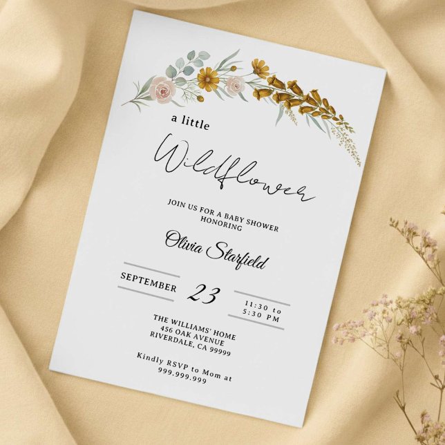 Invitación boho baby shower yellow floral baby shower  (Subido por el creador)