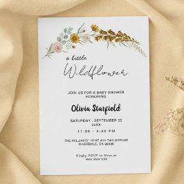 Invitación Boho Baby Shower yellow floral watercolor