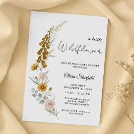 Invitación Boho Baby Shower yellow floral watercolor 