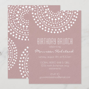 Invitación Boho Bali Birthday Brunch sobre el Rosa