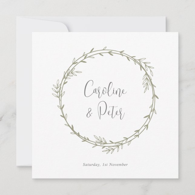 Invitación Boho Bamboo Hoja Botánica Blanda Elegante Vegetaci (Anverso)