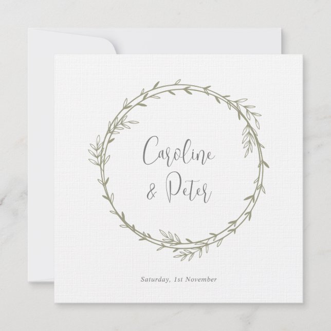 Invitación Boho Bamboo Hoja Botánica Blanda Elegante Vegetaci (Anverso)