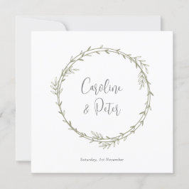 Invitación Boho Bamboo Hoja Botánica Blanda Elegante Vegetaci