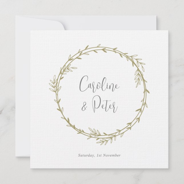 Invitación Boho Bamboo Hoja Botánica Blanda Elegante Vegetaci (Anverso)