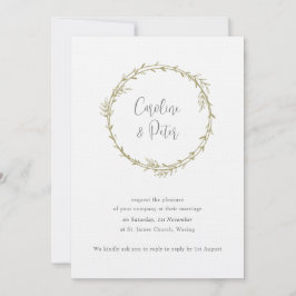 Invitación Boho Bamboo Hoja Botánica Blanda Elegante Vegetaci