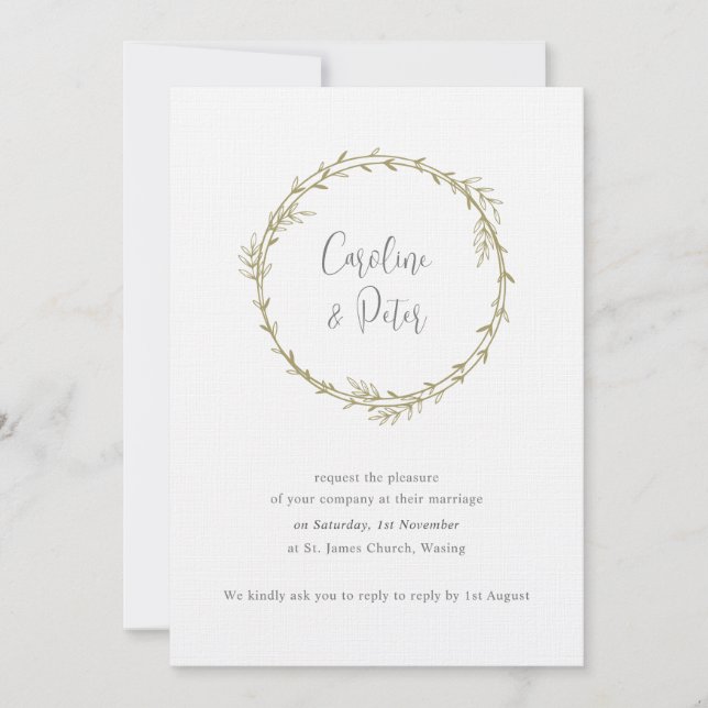 Invitación Boho Bamboo Hoja Botánica Blanda Elegante Vegetaci (Anverso)