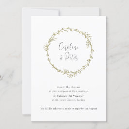 Invitación Boho Bamboo Hoja Botánica Blanda Elegante Vegetaci