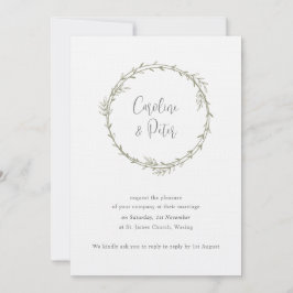 Invitación Boho Bamboo Hoja Botánica Blanda Elegante Vegetaci