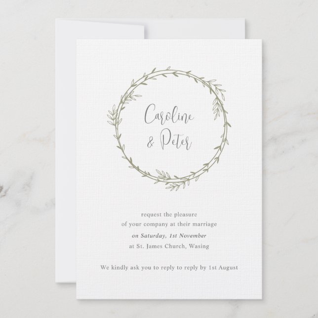 Invitación Boho Bamboo Hoja Botánica Blanda Elegante Vegetaci (Anverso)