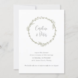 Invitación Boho Bamboo Hoja Botánica Blanda Elegante Vegetaci