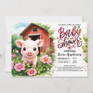 Invitación Boho Bash Floral Baby Shower de Pink Piglet