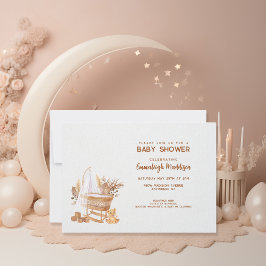 Invitación Boho Bassinet Nursery Baby Shower
