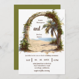 Invitación Boho Beach Boho Tropical de la Arboleda de la Palm