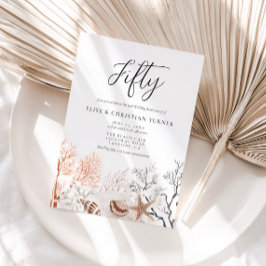 Invitación Boho Beach Coral Reef 50 Aniversario del Boda