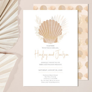 Invitación Boho Beach Shell Ocean Boda