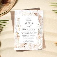 Boho Beach Tropical Beige Floral Boda