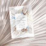 Invitación Boho Beach Wedding<br><div class="desc">Esta boda de bodas con temática de playa boho cuenta con un bello arrecife de coral, hojas de palma y conchas de mar. La manera perfecta de invitar a los huéspedes a una celebración costera, esta invitación es segura para marcar el tono de un fiesta divertido y relajado. El diseño...</div>