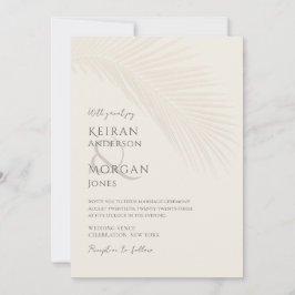 Invitación Boho Beach Wedding de Palm Leaf Tropical Mínimo