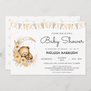 Invitación Boho Bear Baby Shower