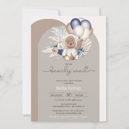 Invitación Boho Bear, Podemos Esperar Baby Shower 