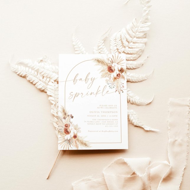 Invitación Boho Beige Baby Sprinkle Shower (Subido por el creador)