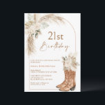 Invitación Boho Beige Floral Boots 21 cumpleaños<br><div class="desc">Boots florales modernos Boho Beige Boots Invitación de cumpleaños 21 Invitación Boho con botas de vaquero,  adorables arreglos florales beige,  moderno rumbo de caligrafía y forma abovedada. Ideal para alguien que busca una invitación de 21 años al oeste bohemio y neutral.</div>