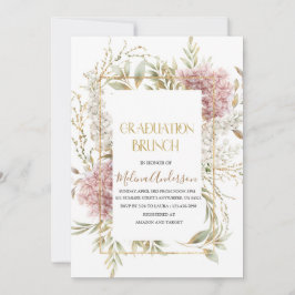 Invitación Boho Beige Flores doradas acuarela br