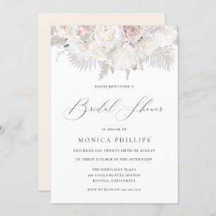 Invitación Boho Beige, Marfil y la ducha de novias en Rubor