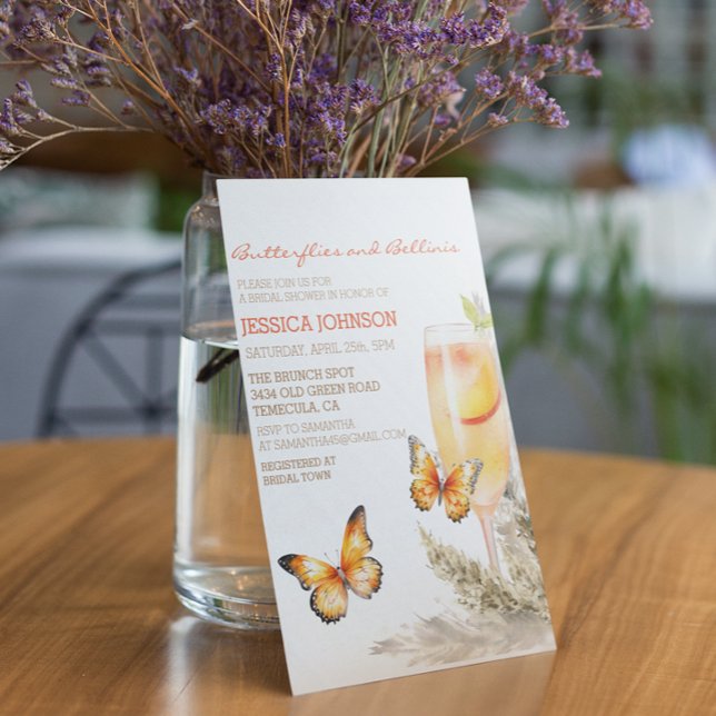 Invitación Boho Bellini & Butterflies Ducha de novias (Subido por el creador)